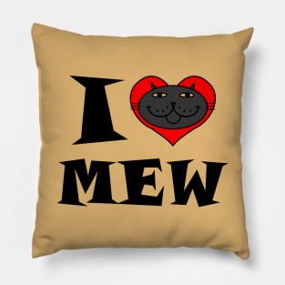 I Heart Cat - Black Cat Pillow