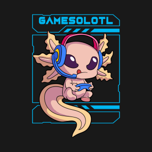 Gamesolotl Gamer Axolotl Fish Playing Video Games Anime Fan T-Shirt