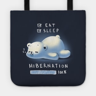 Cute Bear Hibernation - Fluffy Polar Bear - Eat and Sleep Tote