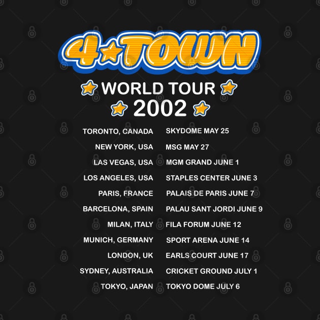 4Town world tour dates 2002 concert tee by EnglishGent