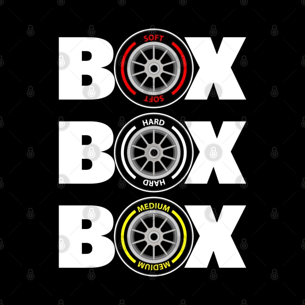 Box Box Box F1 Pitstop design - White Text by Hotshots