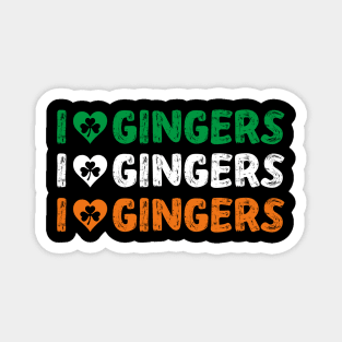 I Love Gingers Heart Shamrock Redhead Lover Magnet