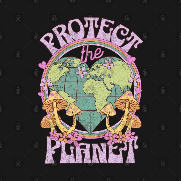 Protect the Planet Retro Earth Day by PUFFYP