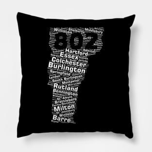 Vermont Cities 802 Area Code Pillow