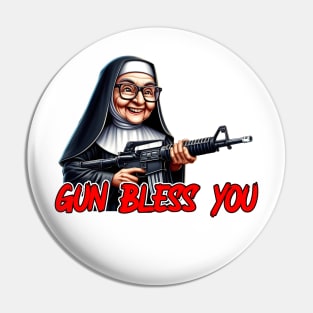 Gun Bless You Pin