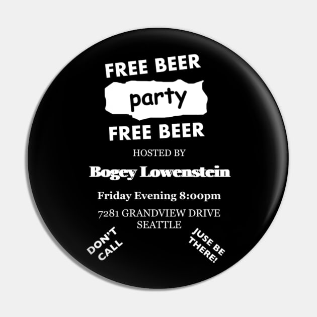 Bogey Lowenstein Party Invitation Pin by VideoNasties