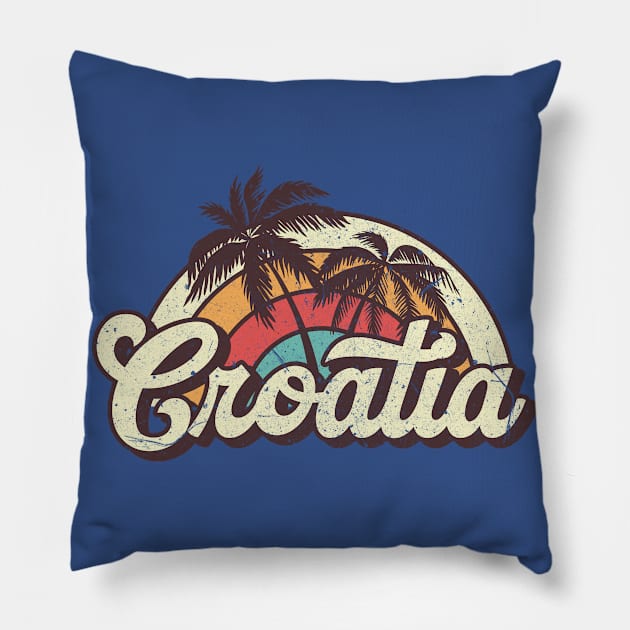 Croatia honeymoon trip Pillow by SerenityByAlex