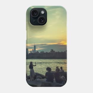 Sunset Sky Manhattan Skyline Brooklyn NYC Phone Case