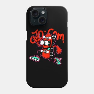 Dope running skateboard cartoon illustration Phone Case