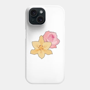 Pink Rose & Day Lily Phone Case