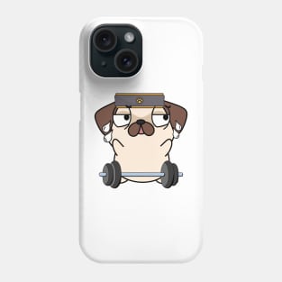 Funny pug is exercising Phone Case