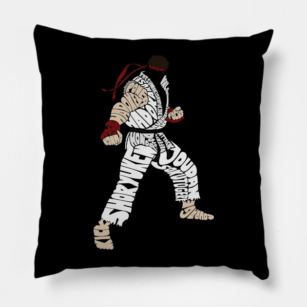 Ryu Typography Pillow by kingsrock