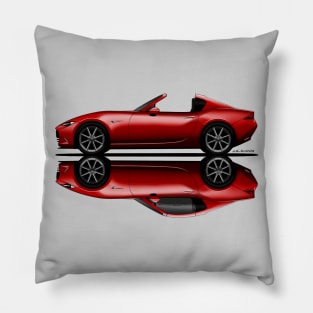 My drawing of the open and closed red open and closed RF roadster convertible Japanese sports car Pillow