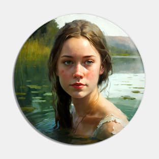 Girl swimming in the lake Pin