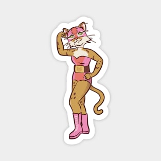 Mexican Cat Luchador Wrestler Sketch Drawing Magnet