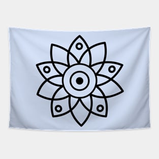 Abstract Graphic Flower Tapestry