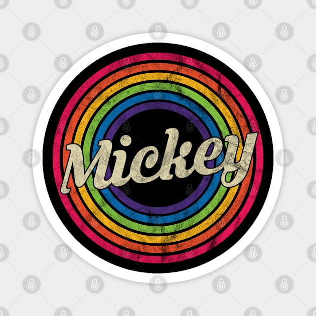 Mickey - Retro Rainbow Faded-Style Magnet by MaydenArt