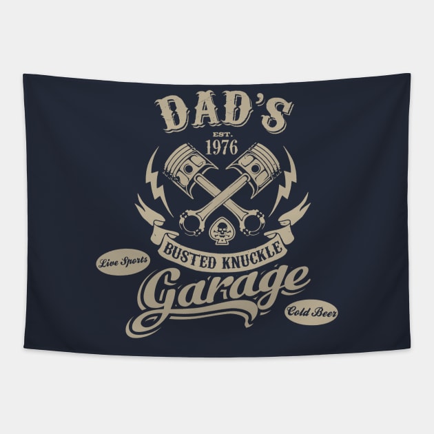 Dad's Garage Tapestry by spicoli13