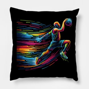 Basketball player, Neon line art Pillow