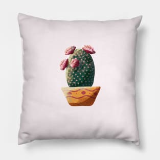 Cactus Flower Art Pillow