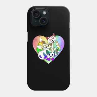 Three Rainbow Kitties Phone Case