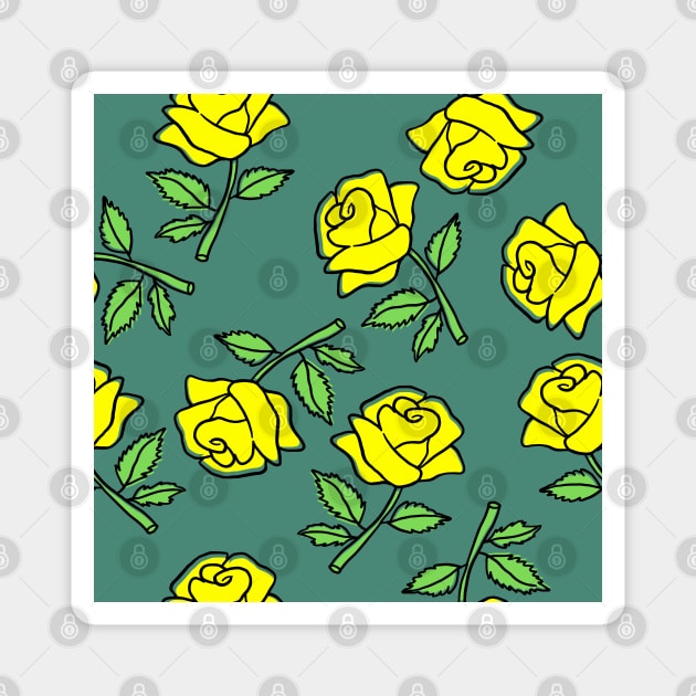 Yellow Roses in Alexandrite Color Magnet by aybe7elf