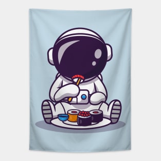 Cute Astronaut Eat Sushi Tapestry