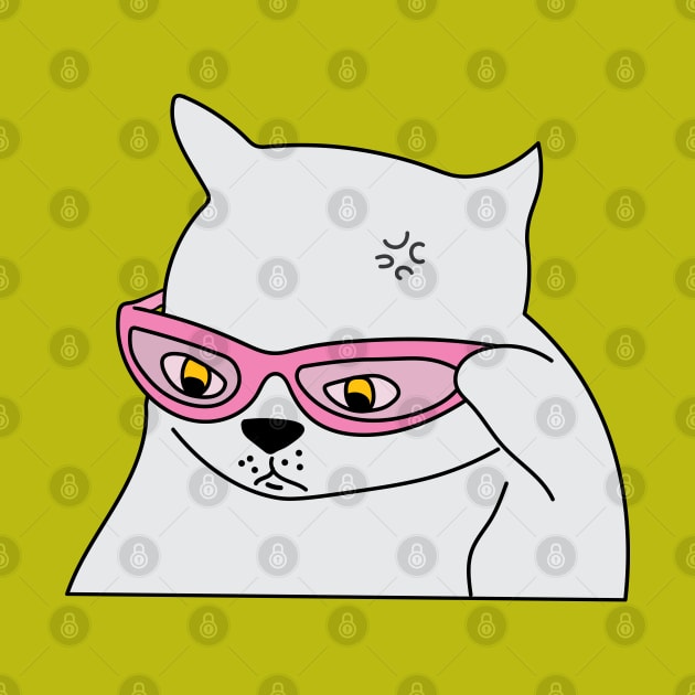 Cat with glasses illustration meme by Sourdigitals