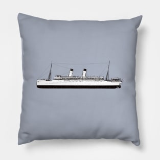 Drawing of a ship Pillow