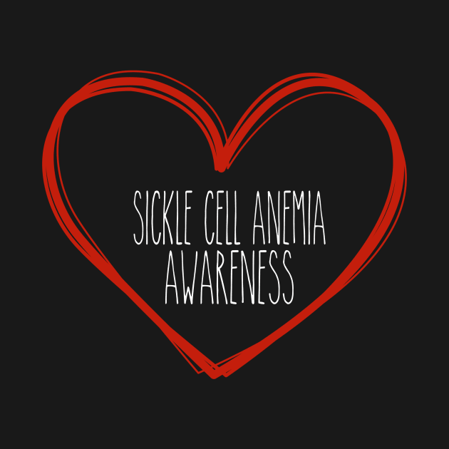 Sickle Cell Anemia Awareness Heart Support by MerchAndrey