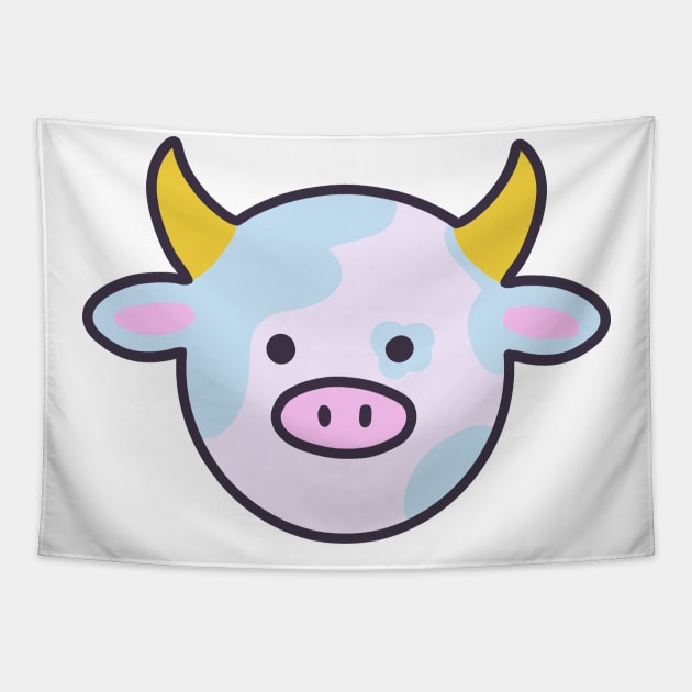 cute kawaii cow Tapestry by grafitytees