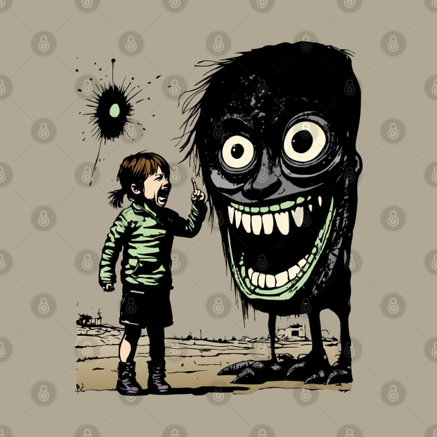 Portal of Pouts-Mad Girl and her Goofy Monster by SunGraphicsLab