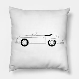 356 Speedster Black Outline Pillow