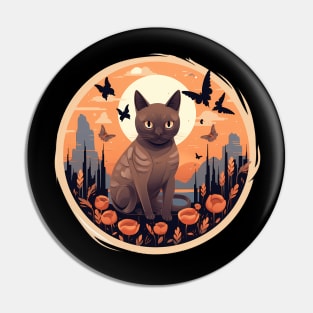 Burmese Cat Halloween, Cat Lover Pin