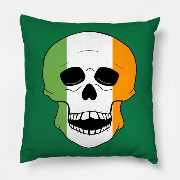 Irish Skull Flag Colors Pillow by SartorisArt1