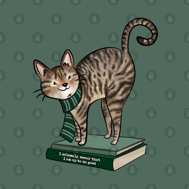 HP Green House Cat, Books and Quote by indiebookster