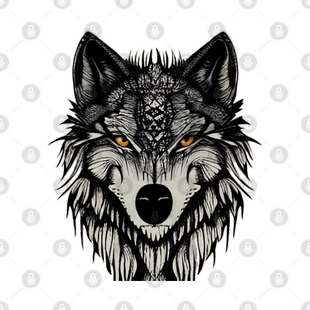Grayscale wolf by Visualityofai