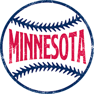 Minnesota Retro Baseball - Navy Magnet