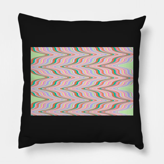 Infinity, retro ikat, chevron pattern Pillow by KINKDesign