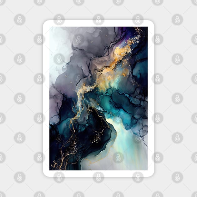 Mystical Skies - Abstract Alcohol Ink Art Magnet by inkvestor