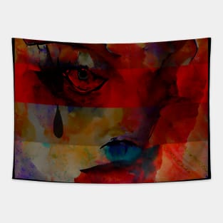 Grunge Abstract Woman Tapestry