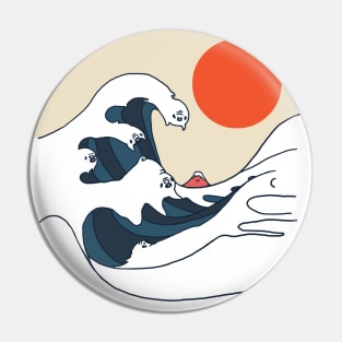 The Great Wave of Pugs Pin