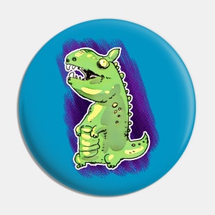 little green dinosaur cartoon Pin