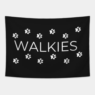 Walkies Dog Walking / Dog Walker (White Lettering) Tapestry