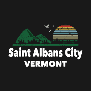 Mountain Sunset Flying Birds Outdoor Saint Albans City Vermont T-Shirt