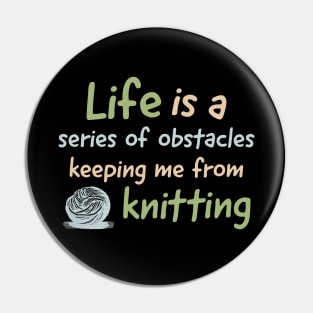 Funny Knitting Enthusiasts Yarn Lovers Love to Knit Pin