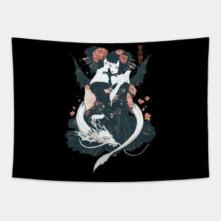 Two Geishas Kissing Graphic T-Shirt 06 Tapestry