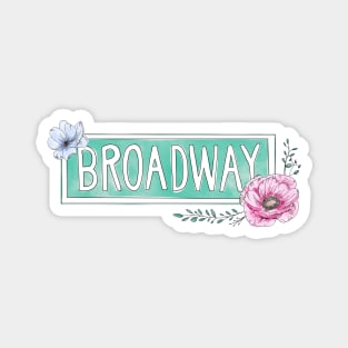 Watercolor Floral Broadway Sign | NYC Palette Magnet