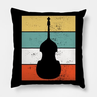 Double Acoustic Bass Player Retro Vintage Music Teacher Gift Pillow