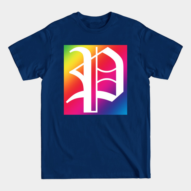 Disover Rainbow White Letter P - Rainbow - T-Shirt